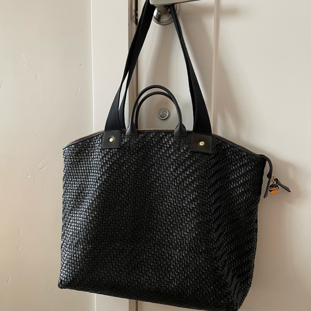 Clare V. Le Zip Sac - Woven Black